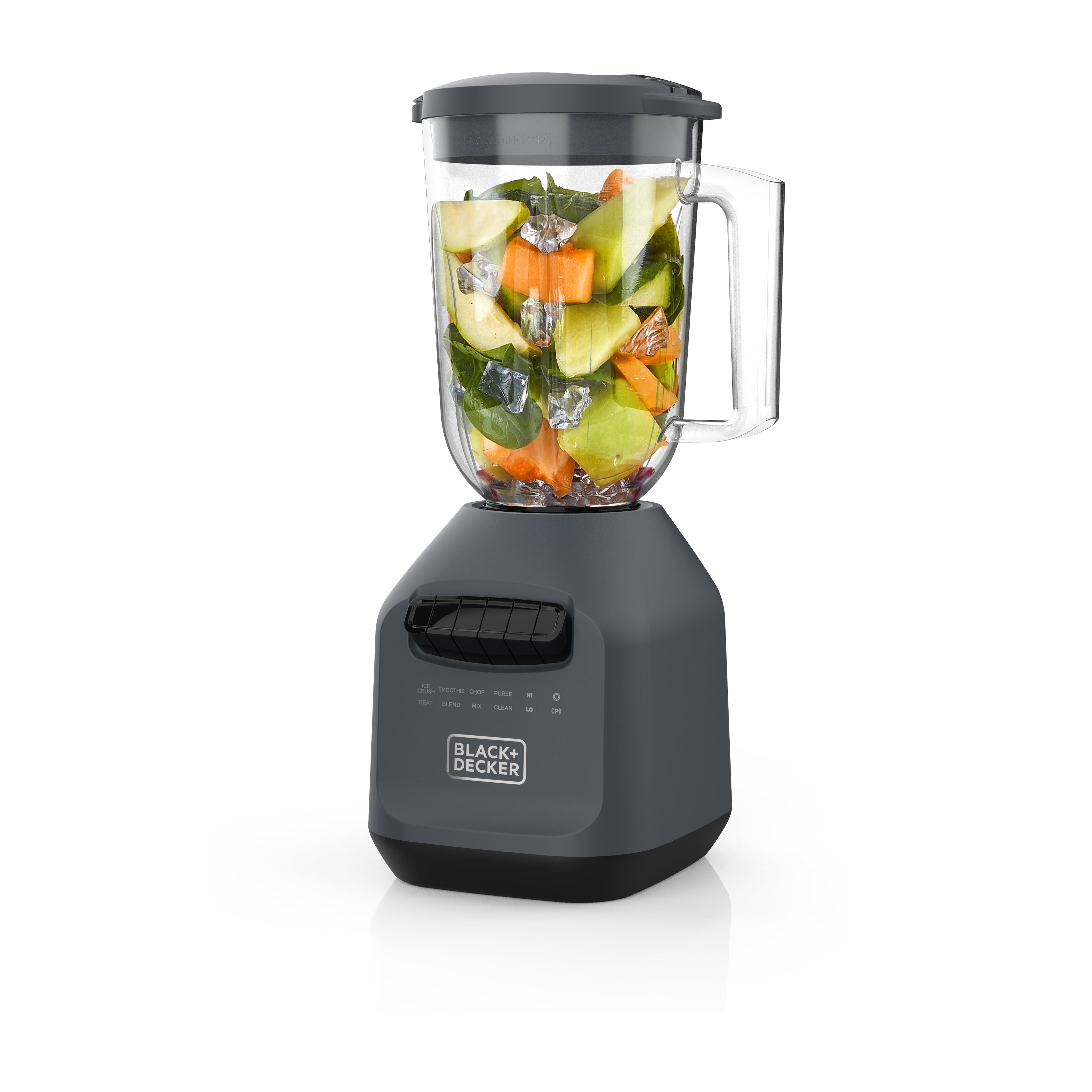 BLACK+DECKER Ice Crush Blender, 56 oz Plastic Jar, 750W, 6-Tip Blade, 8 Speeds + Pulse