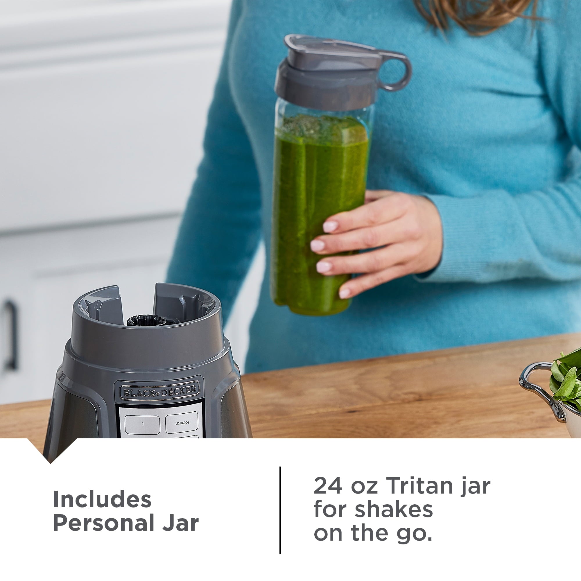 BLACK+DECKER Quiet Blender with 48 oz Glass Jar and 1000W Power, 3 Speeds